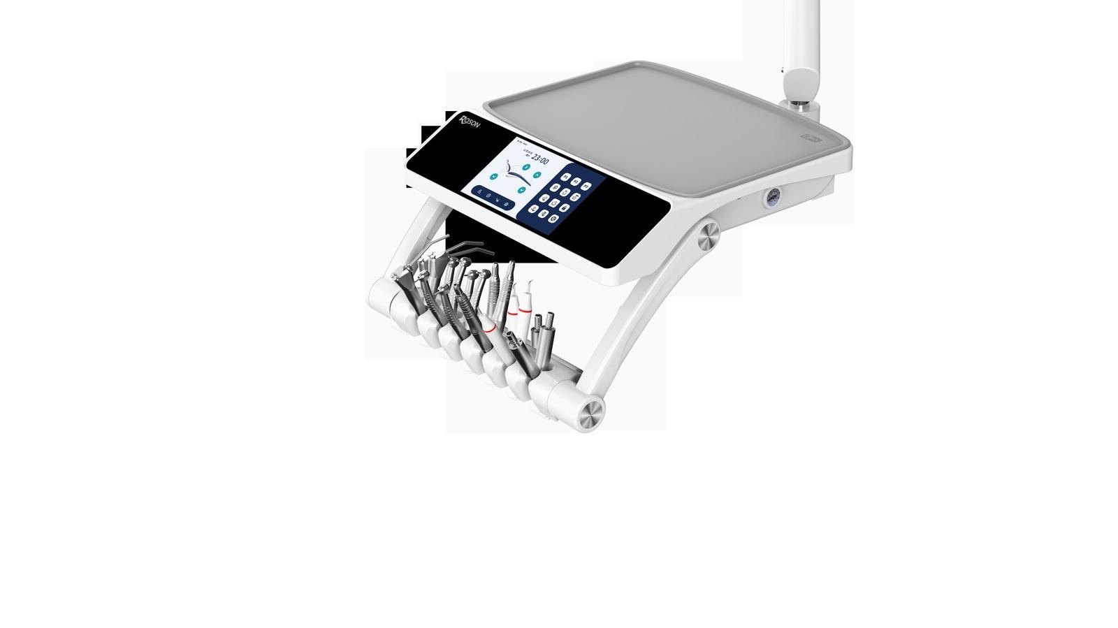 A1 Pro swing-mount instrument bridge with five handpieces