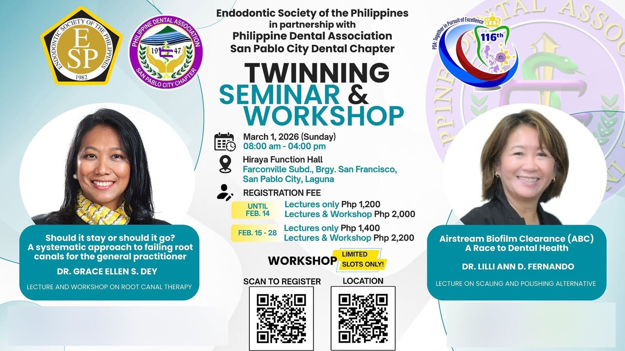 Endodontic Society of the Philippines and PDA San Pablo City Chapter Hold a Twinning Seminar and Workshop on Failing Root Canals