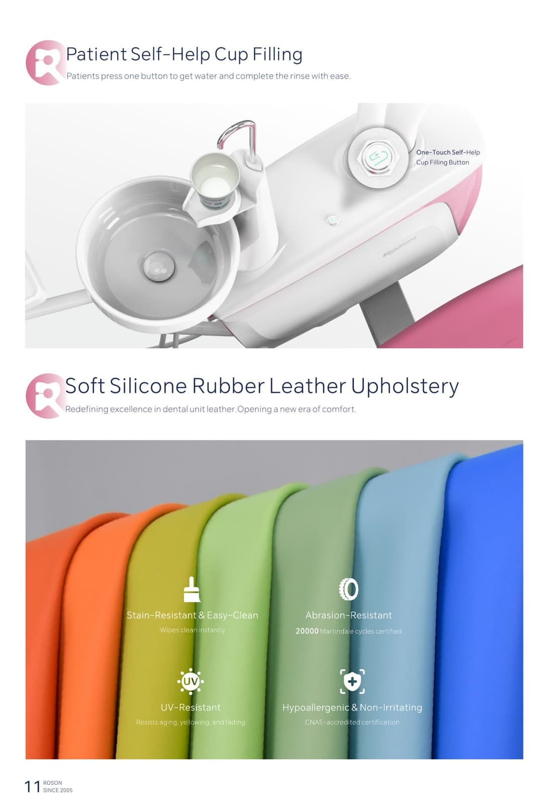 Patient self-help cup filling and the soft silicone rubber leather upholstery