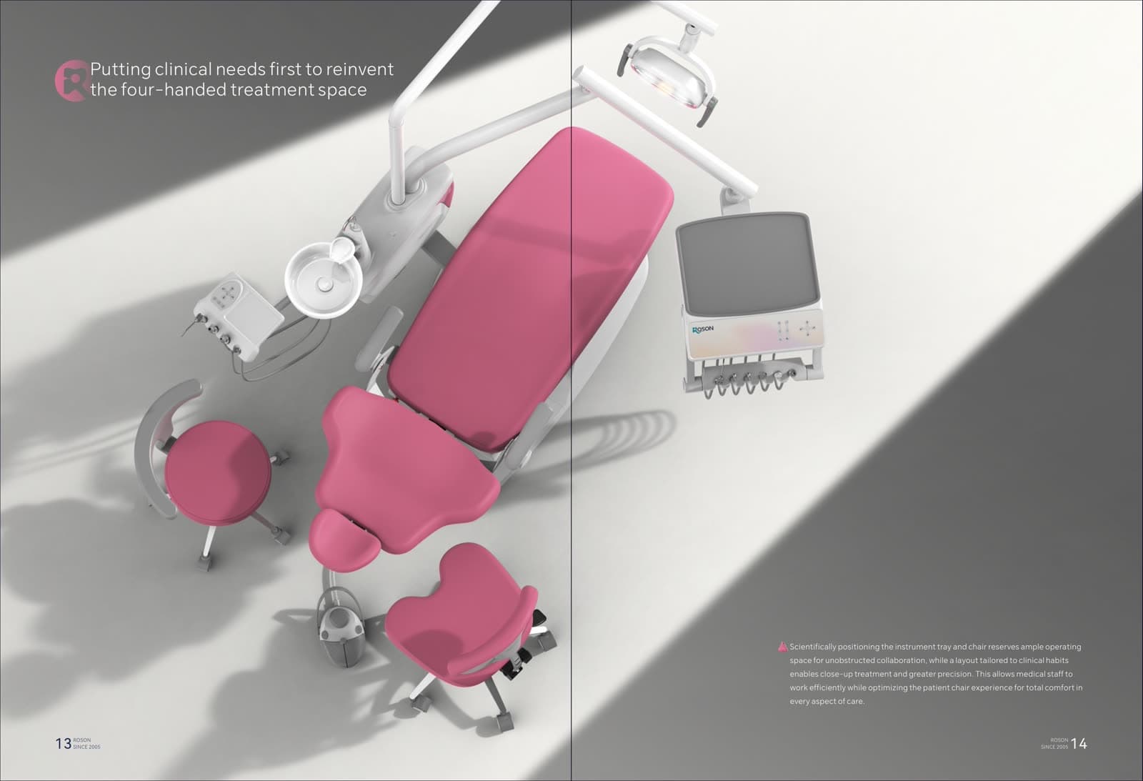 The A1 four-handed treatment space, seen from above