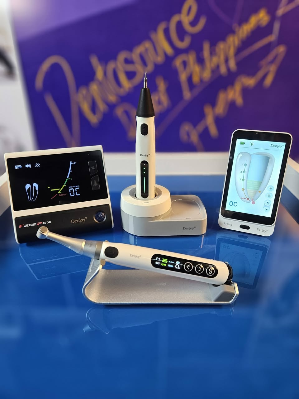 The Denjoy endodontic set at the DentaSource Direct showroom: FREE PEX, i-Moto, i-Pexo