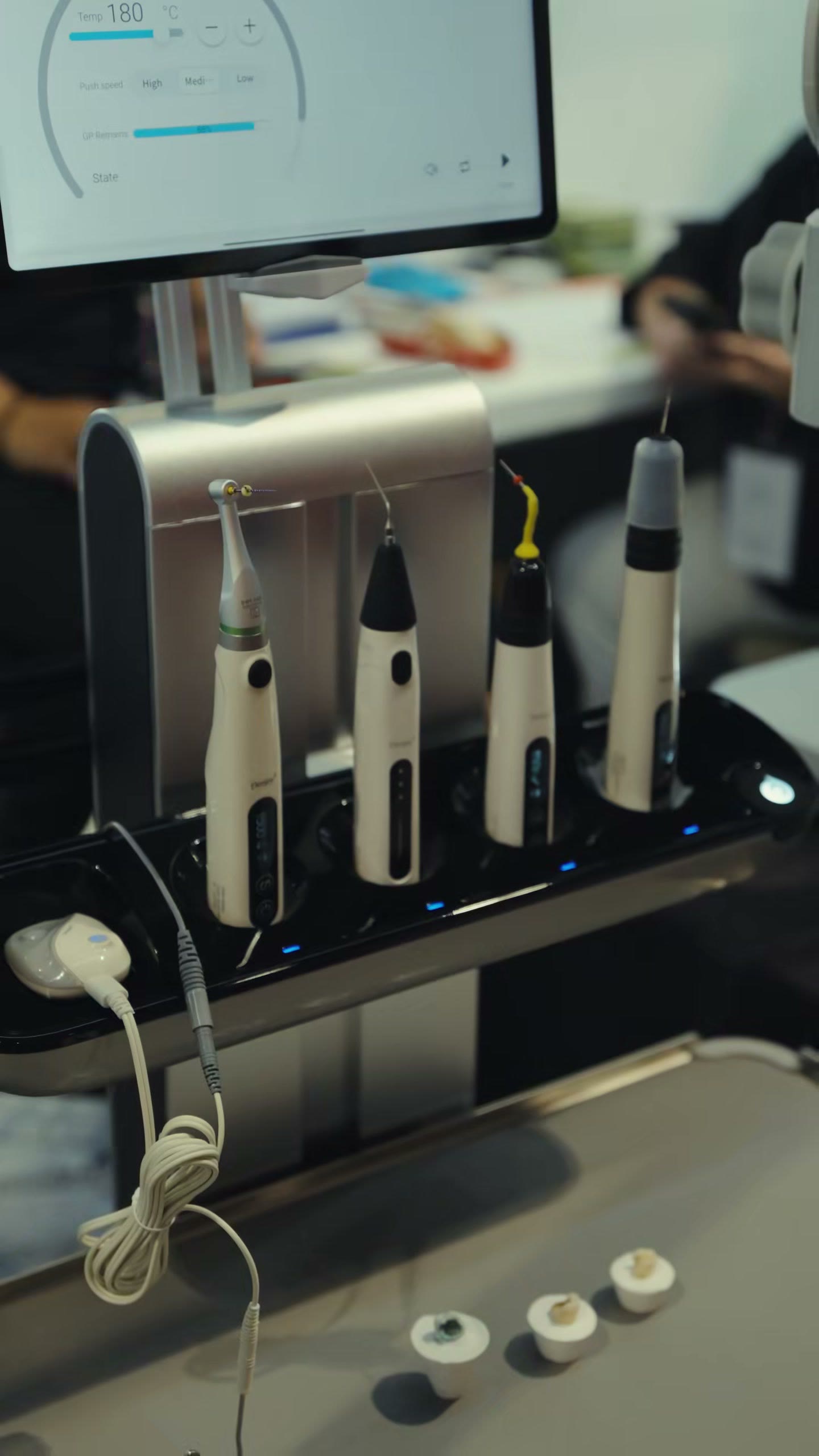 The endodontic device display as the booth wound down