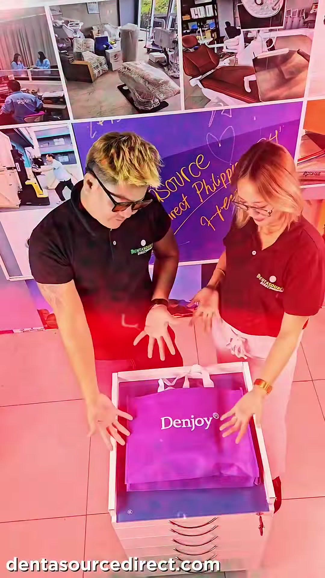 Holding the Denjoy bag at the end of the unboxing