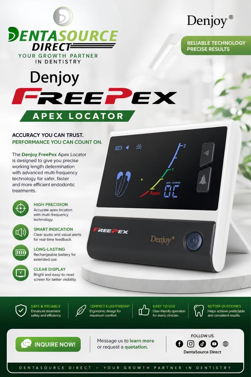 The FreePex apex locator set up for a working length reading