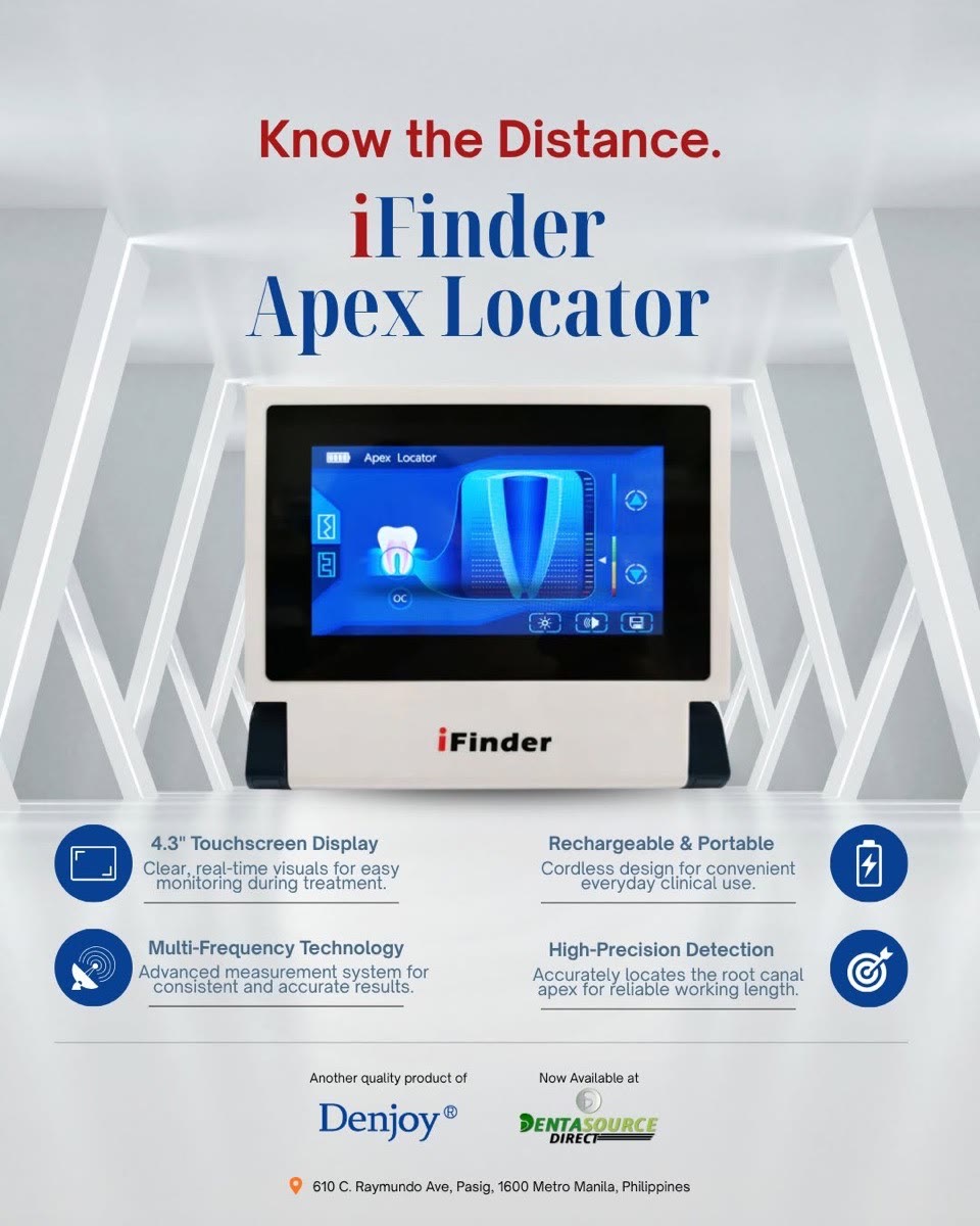 The Denjoy iFinder apex locator with its display and accessories