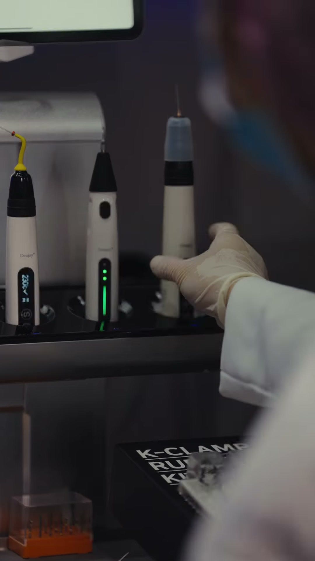 Devices seated on the Meta Endo Pro charging dock