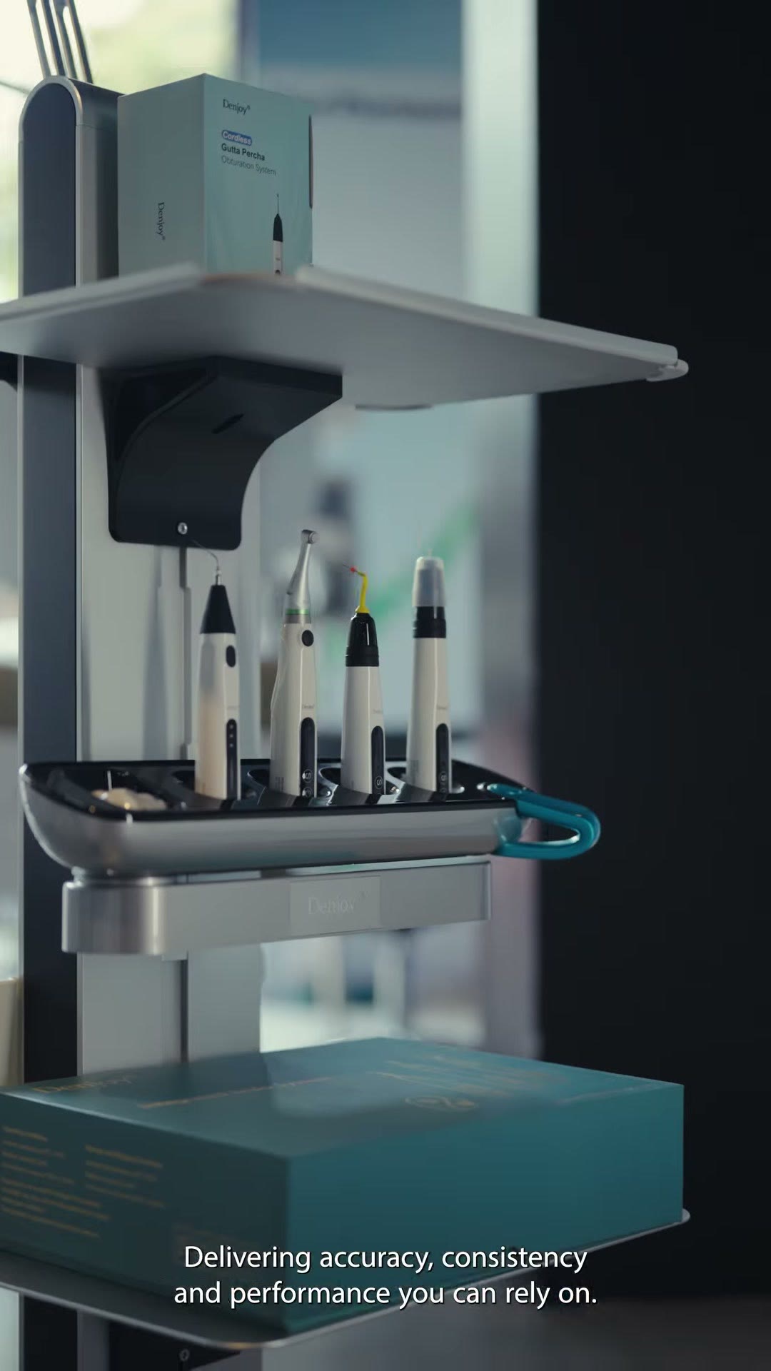 The Meet Endo cart with Denjoy devices docked in the showroom