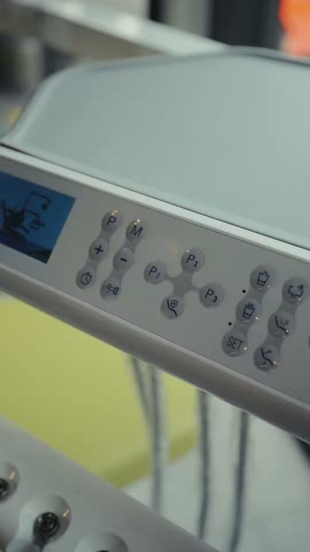 The chair control pad in close up