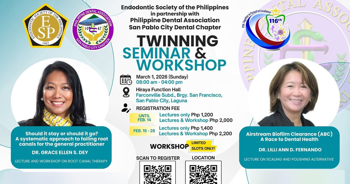 Endodontic Society of the Philippines and PDA San Pablo City Chapter Hold a Twinning Seminar and Workshop on Failing Root Canals