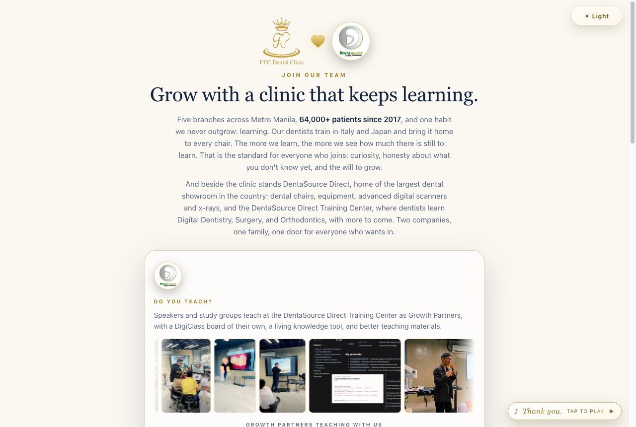 The careers page: grow with a clinic that keeps learning