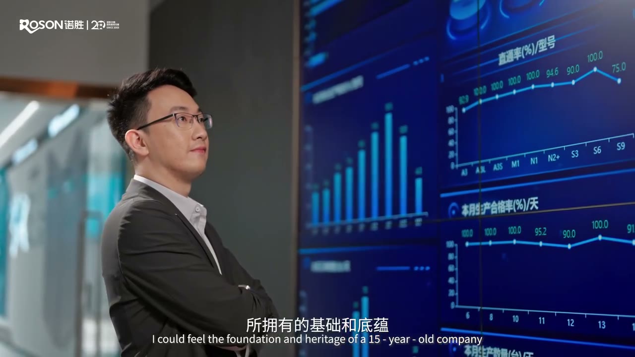 George Chen reading the production data wall