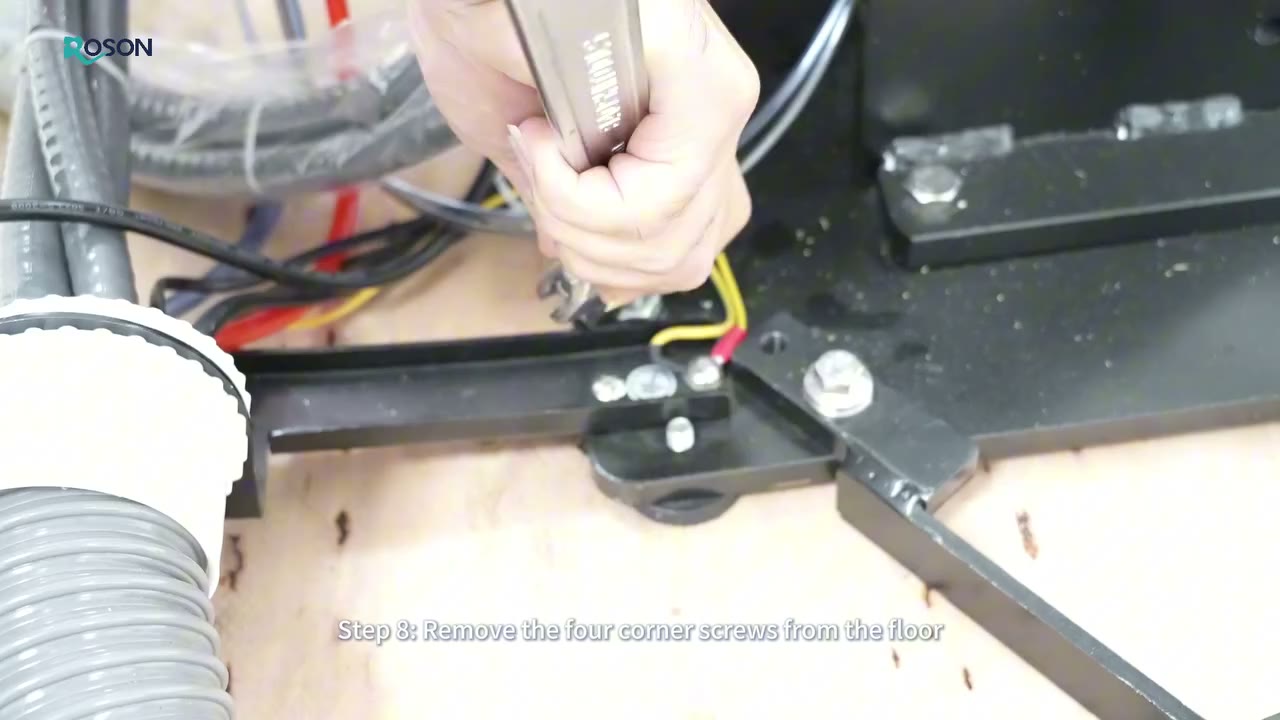 Step 3 — removing the transport fixing screws
