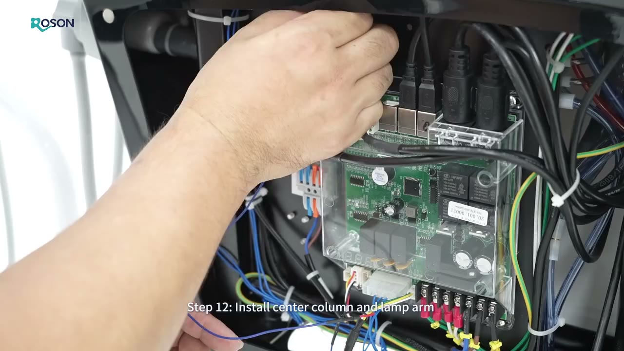 Step 5 — connecting the control wiring under the column