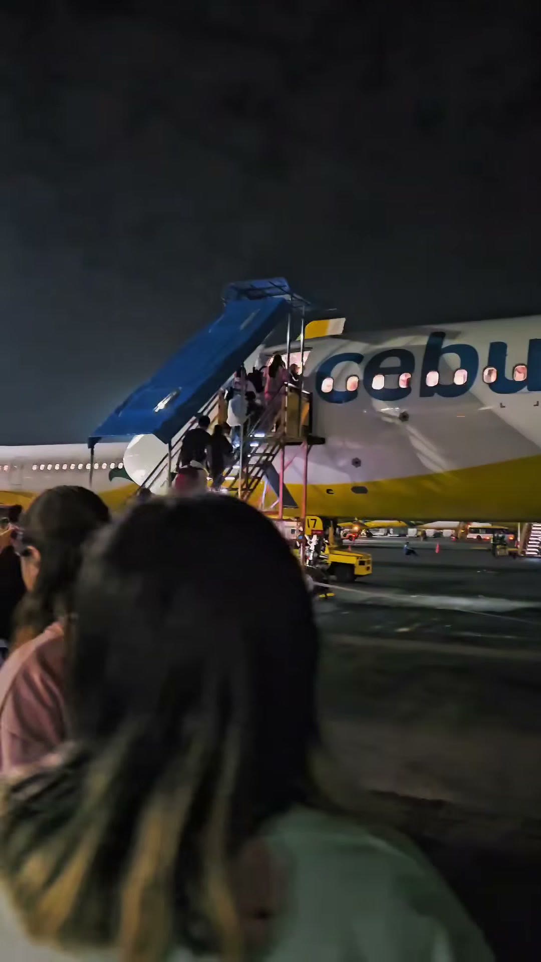 Boarding the evening flight back from Davao