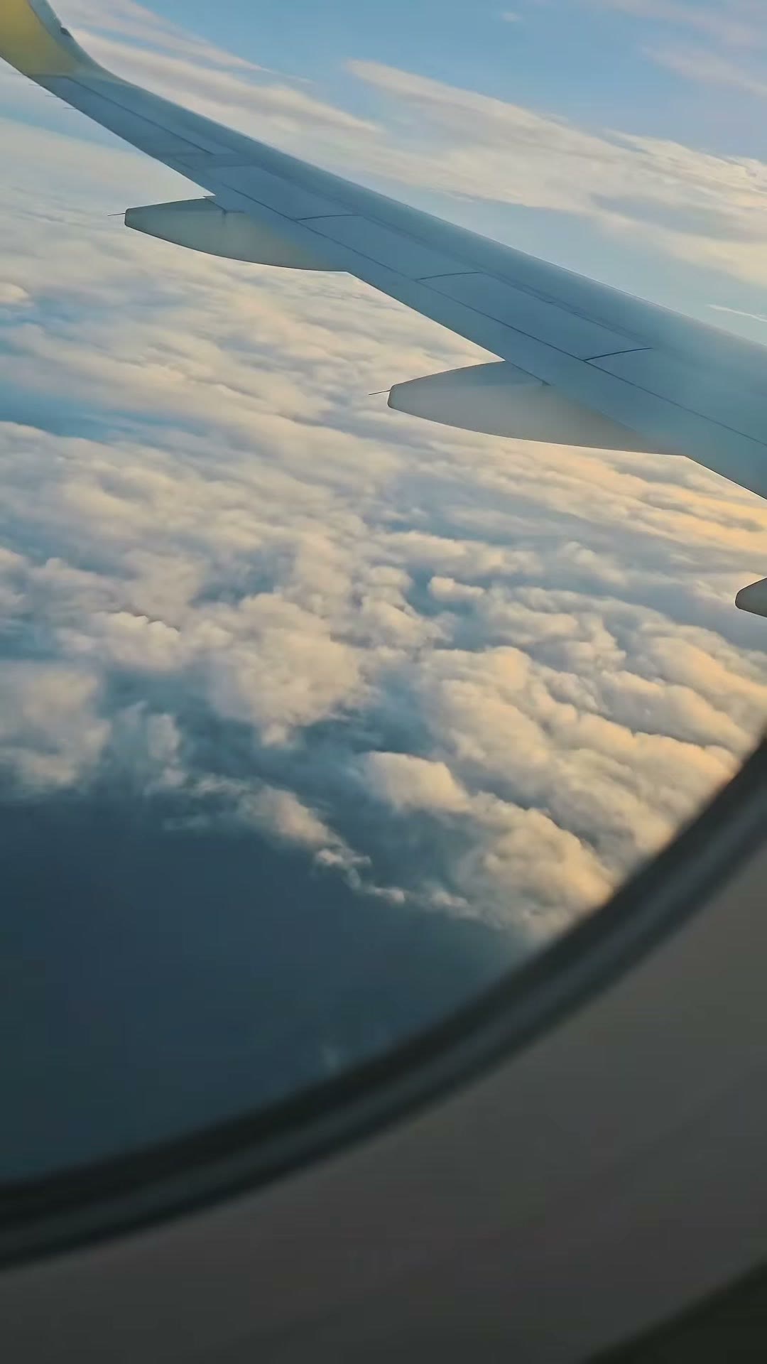 The wing over cloud on the flight home
