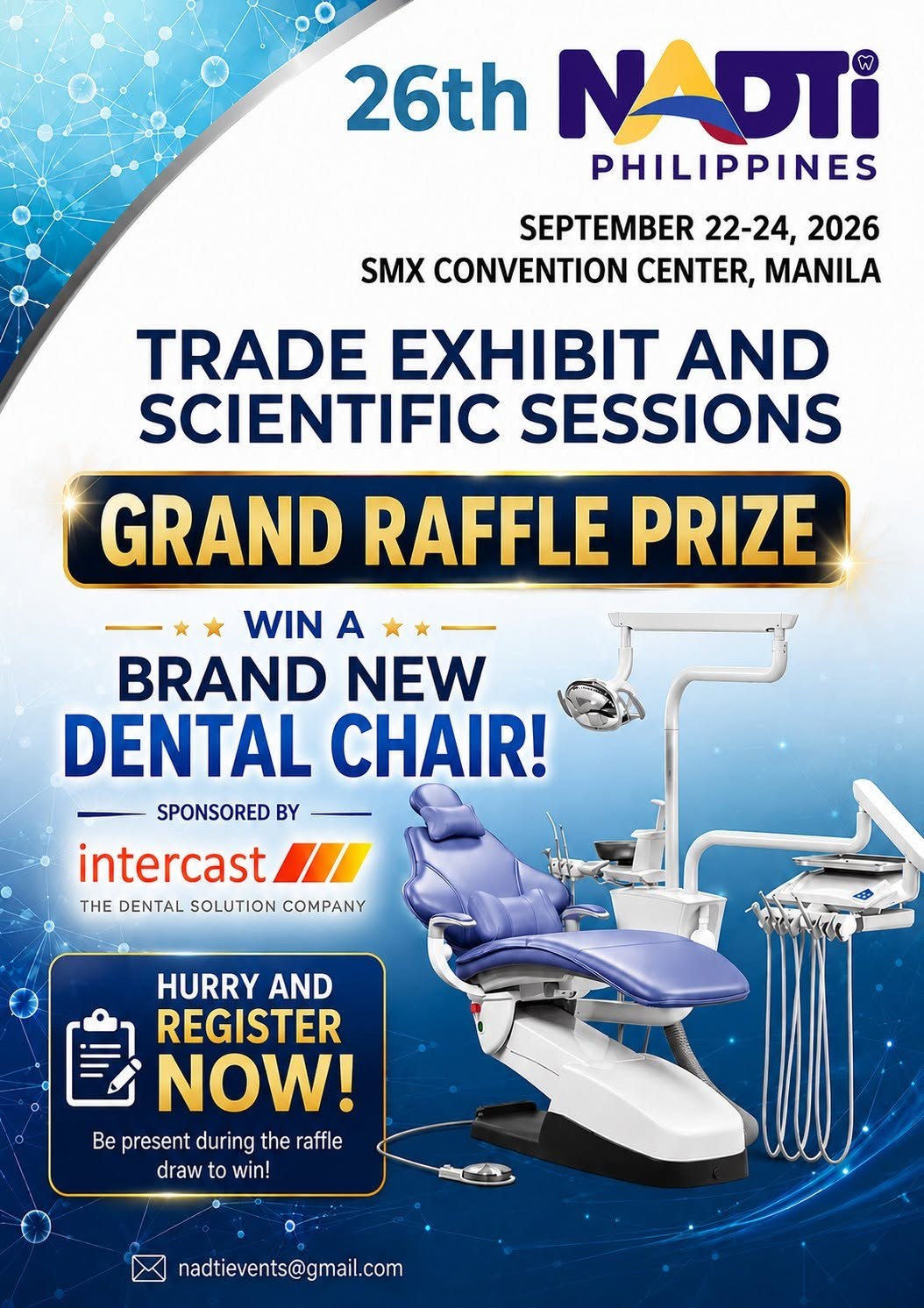 The grand raffle prize: a brand-new dental chair sponsored by Intercast