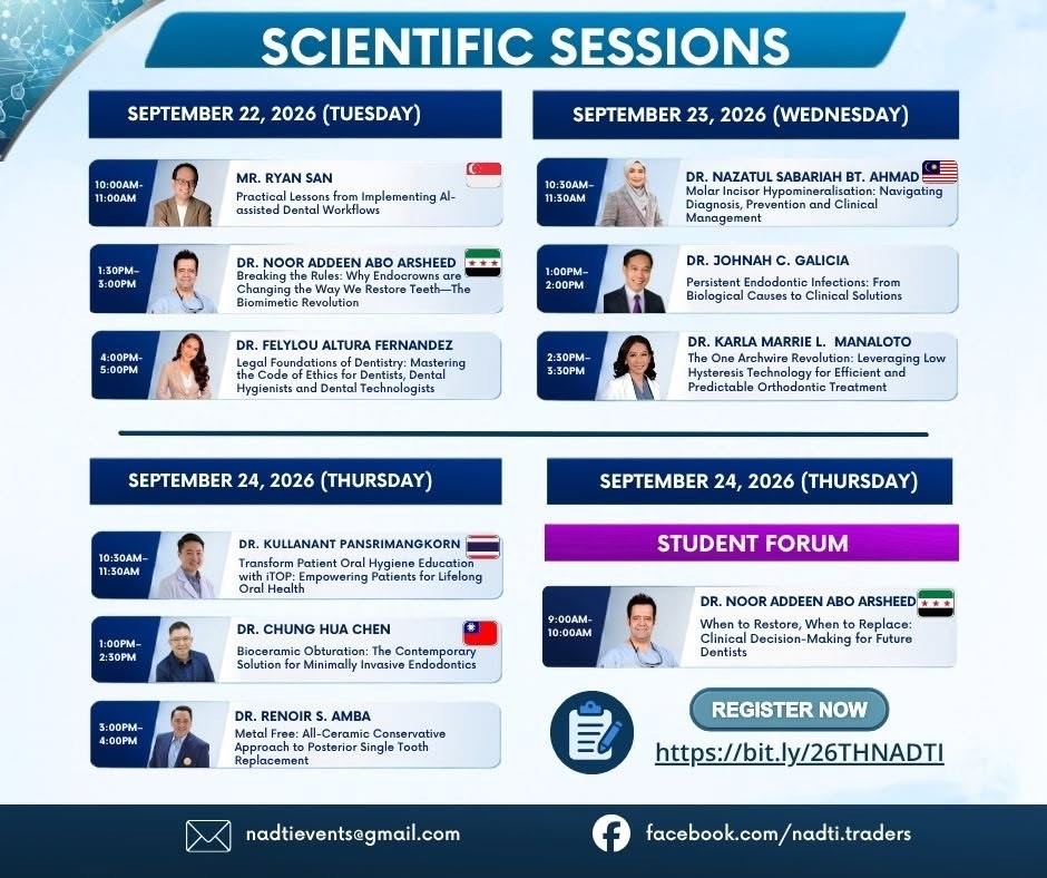 The Scientific Sessions schedule as posted by NADTI
