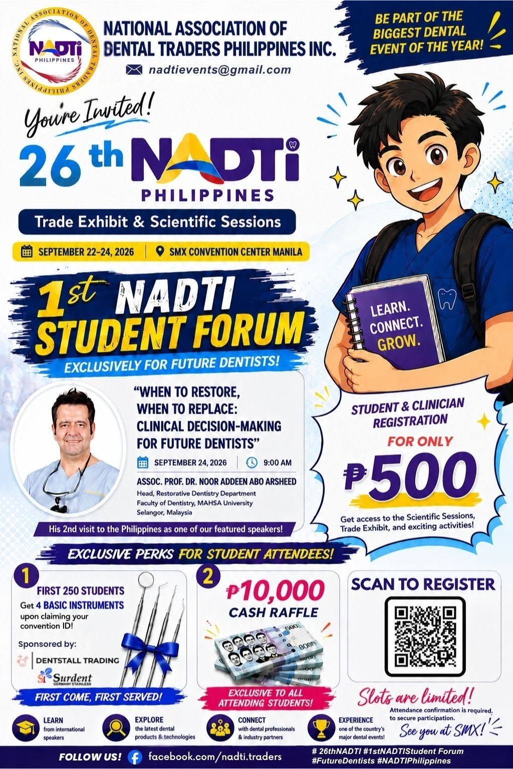 The student package: ₱500 registration, instruments for the first 250, a ₱10,000 raffle