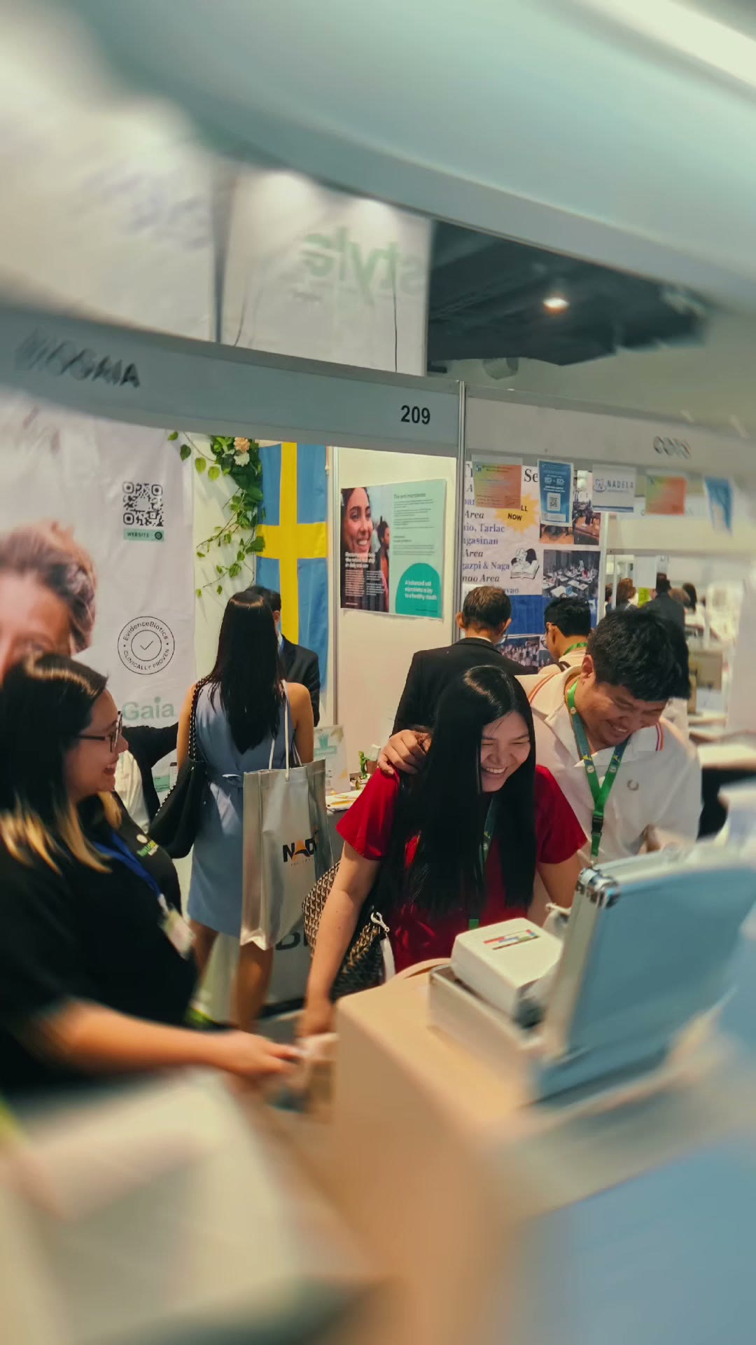 Visitors at the counter on day one