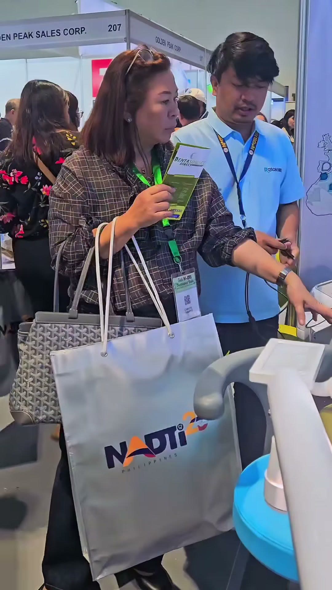 NADTI tote bags at the booth on day two