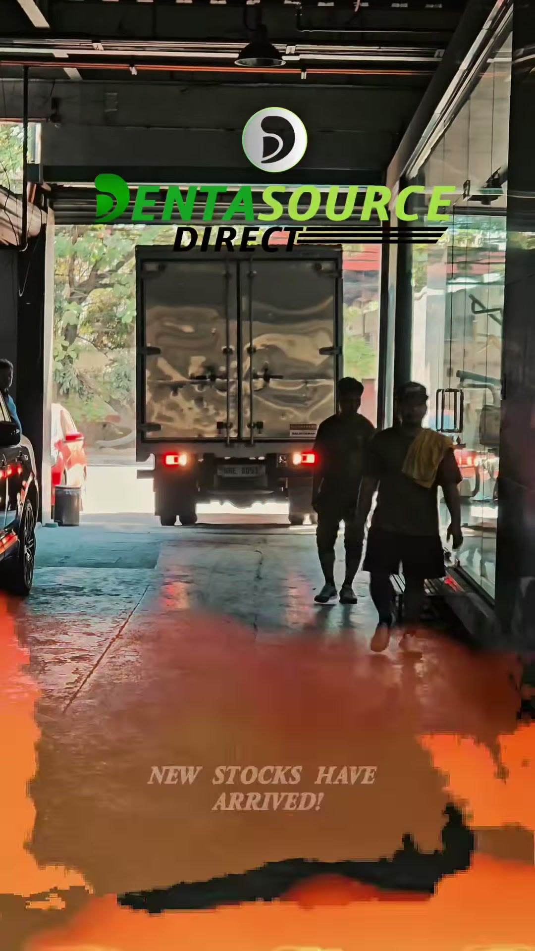 The truck backing in with our team waiting at the door