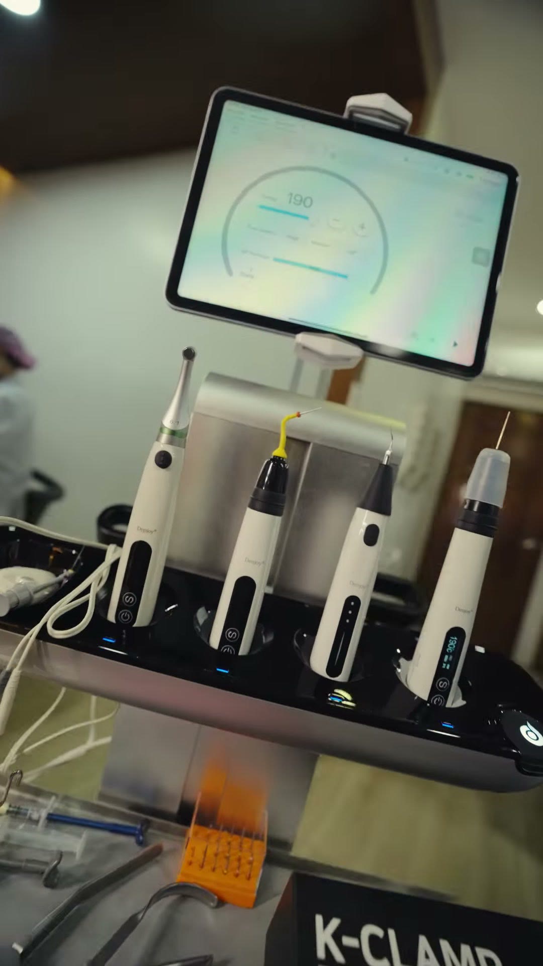 The Denjoy endodontic workstation with its tablet screen in the operatory