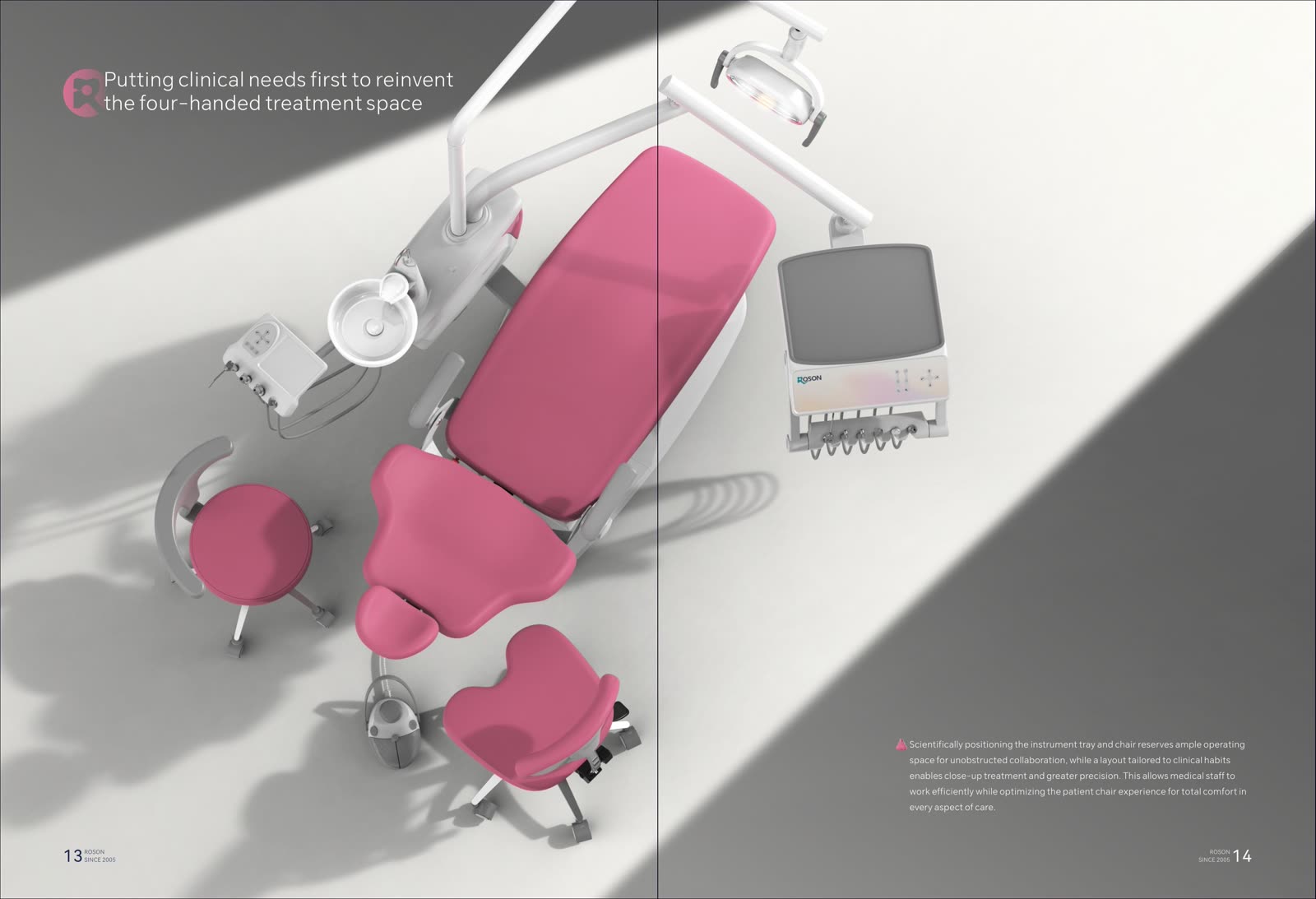 The A1 four-handed treatment space, seen from above