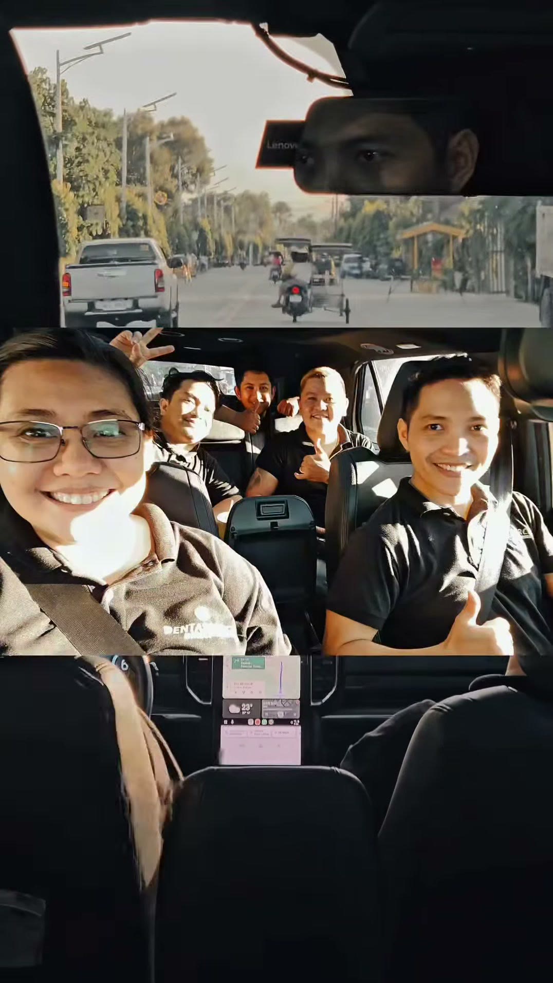The delivery team inside the van on the drive north to Pangasinan