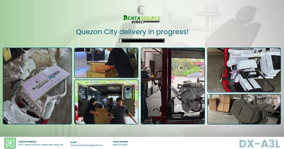 Quezon City delivery in progress card showing the DX-A3L being carried in and unboxed