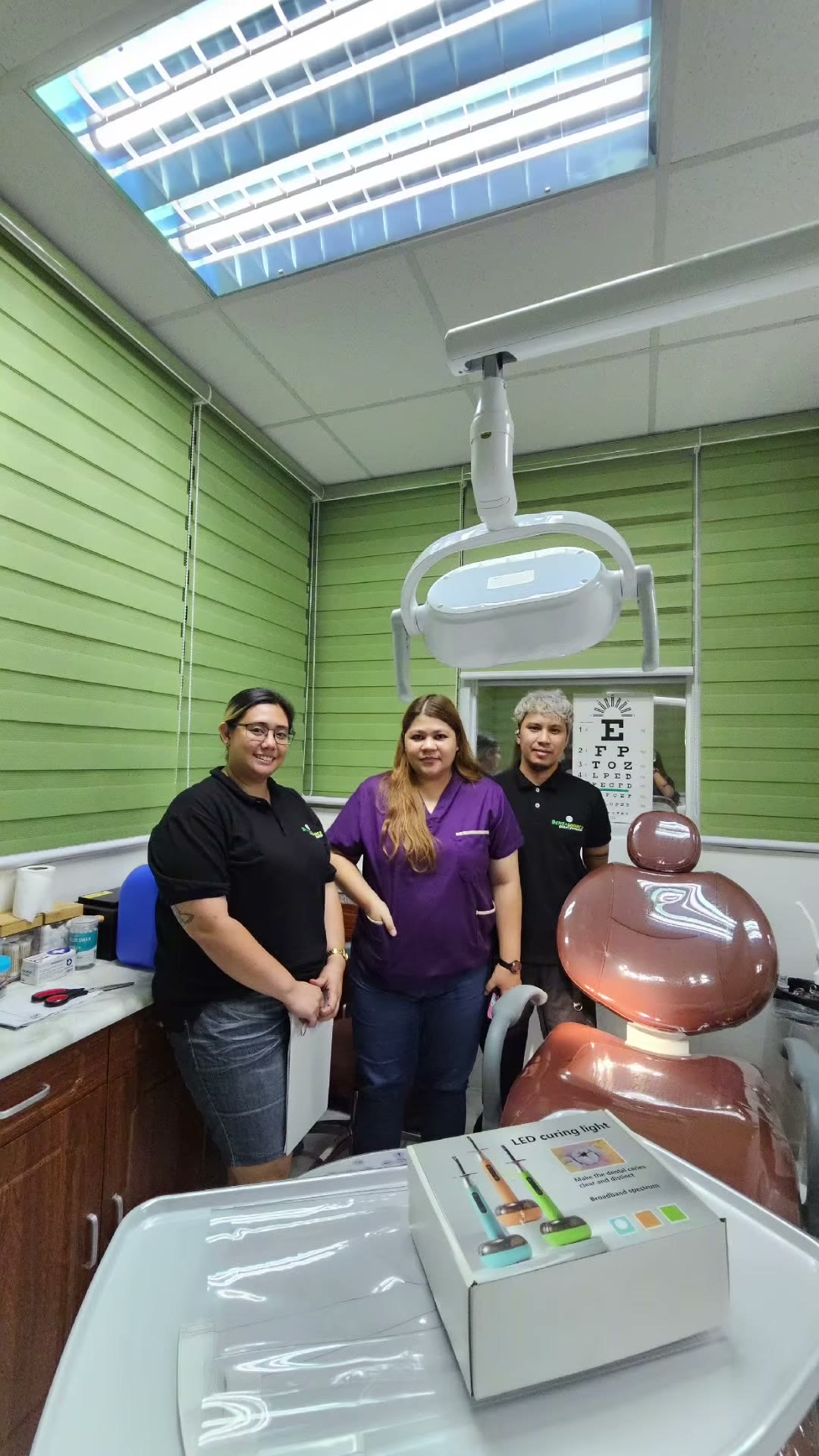Our technicians with clinic staff beside the installed DX-N1
