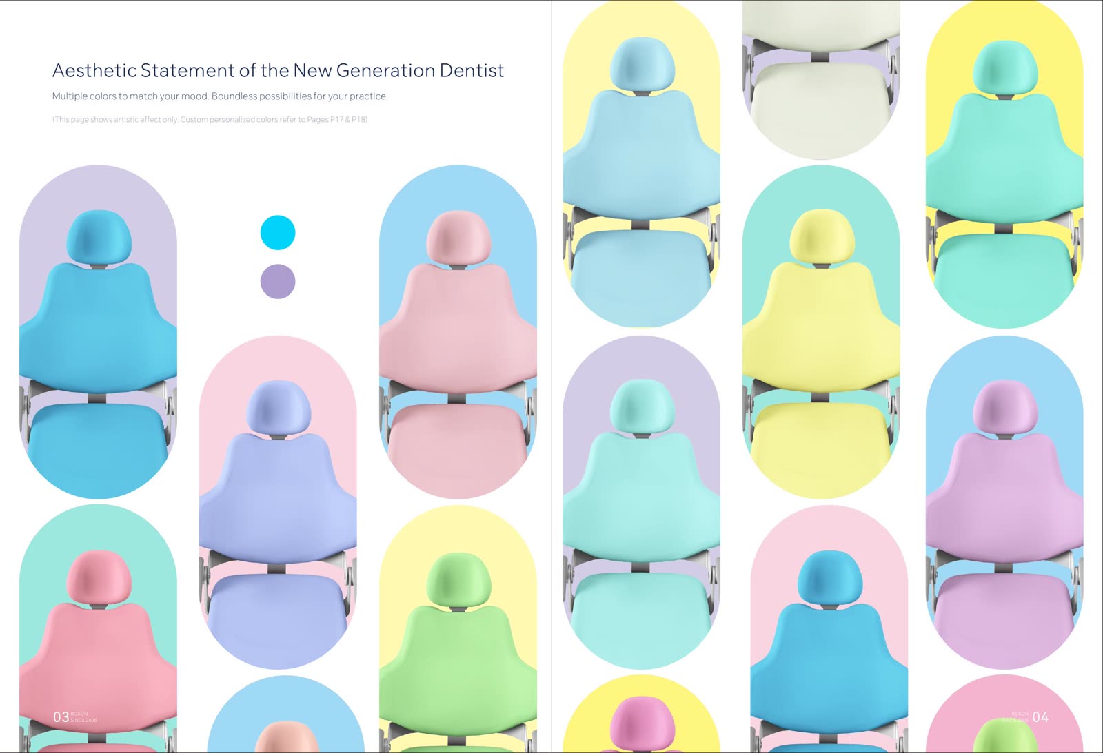 A1 color customization palette — dozens of upholstery options