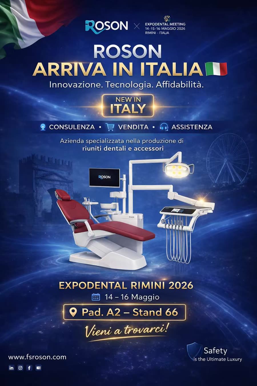 ROSON Arriva in Italia — Expodental Rimini 2026 campaign