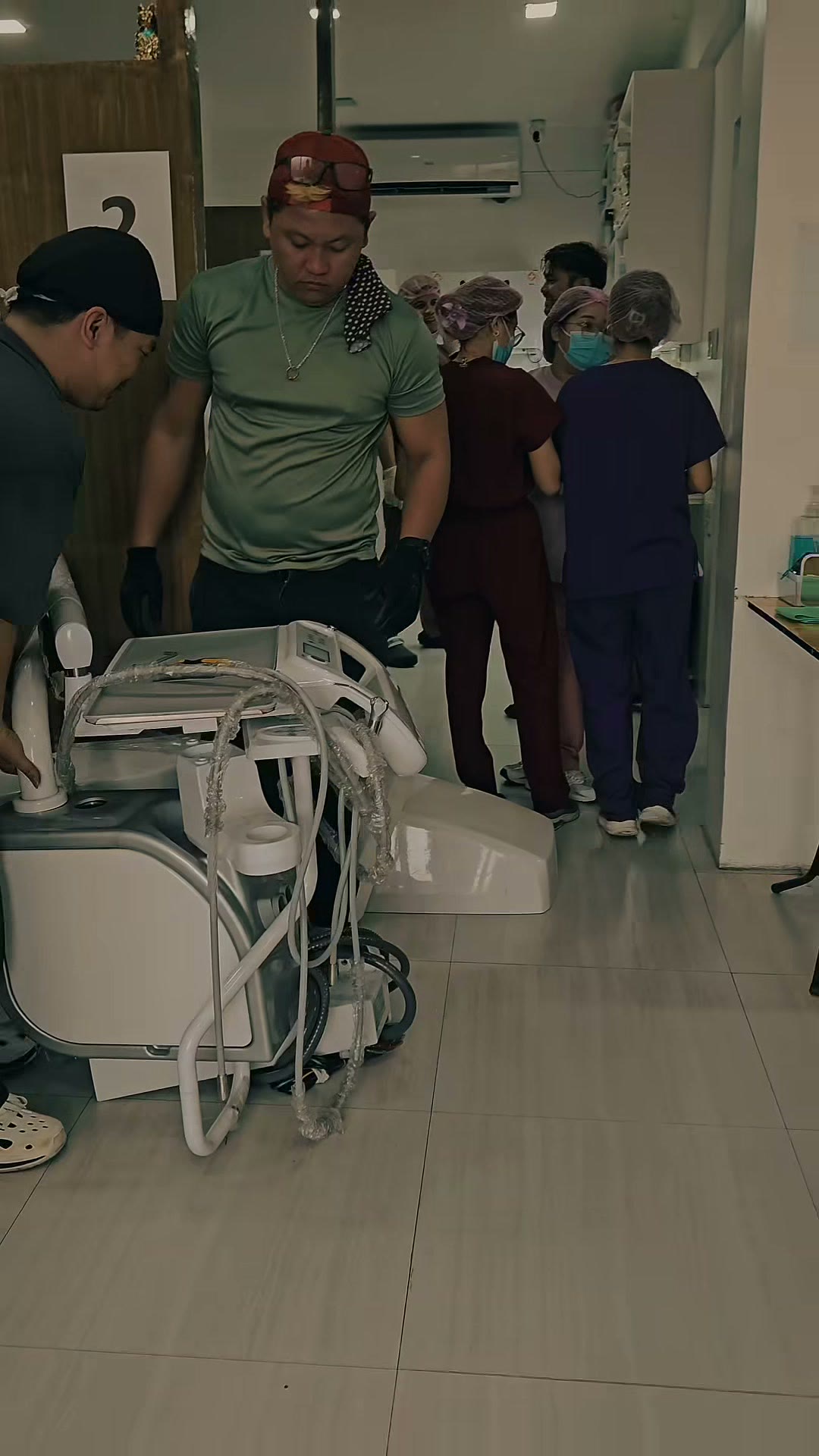 Moving the unit down the clinic corridor